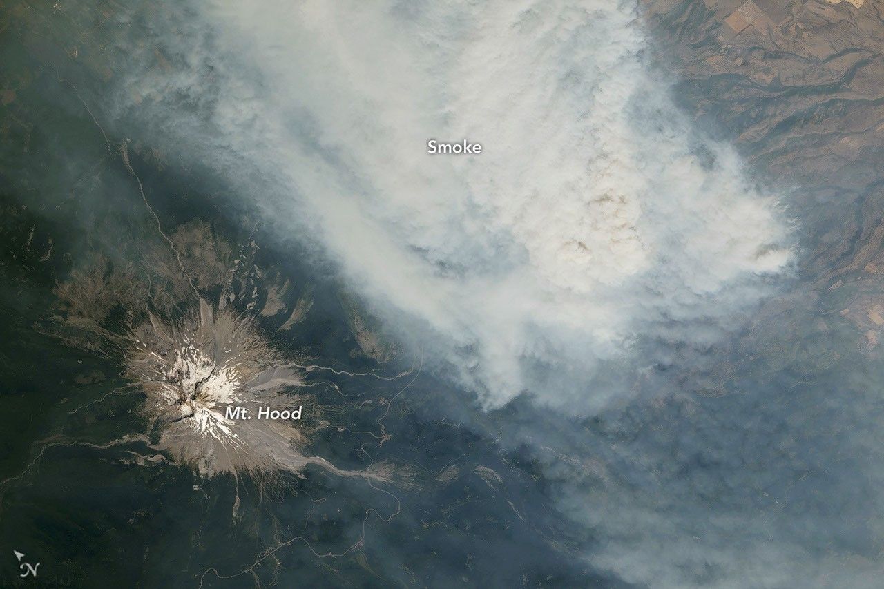 Cascade Volcanoes Shrouded in Smoke