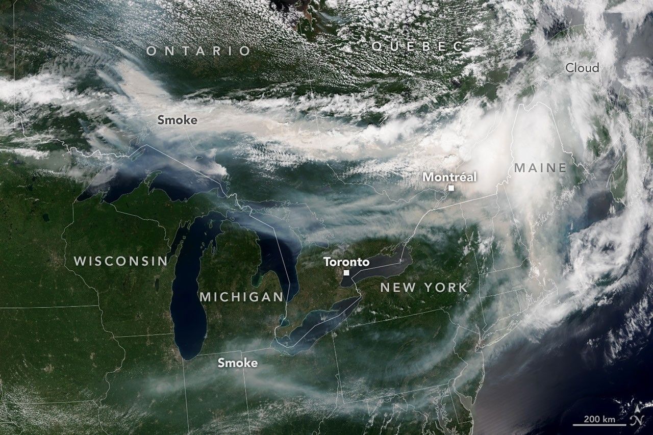 Ontario Wildfire Smoke Moves East