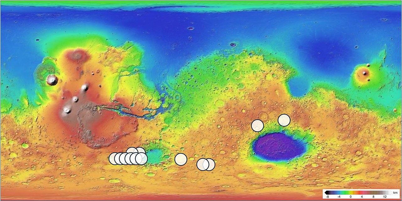 Map Showing Potential Origins of Martian Meteorite Teghaza 001
