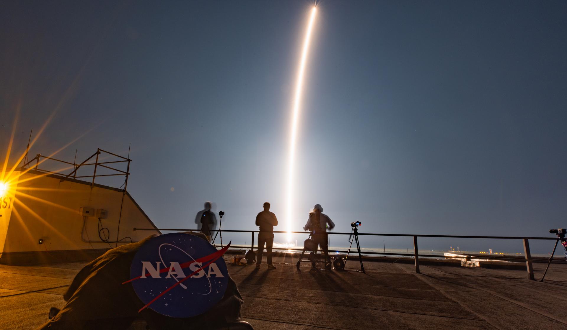 A rocket climbing through the lower atmosphere — the phase of flight where aerodynamic loads peak at Max-Q (illustrative NASA photo)