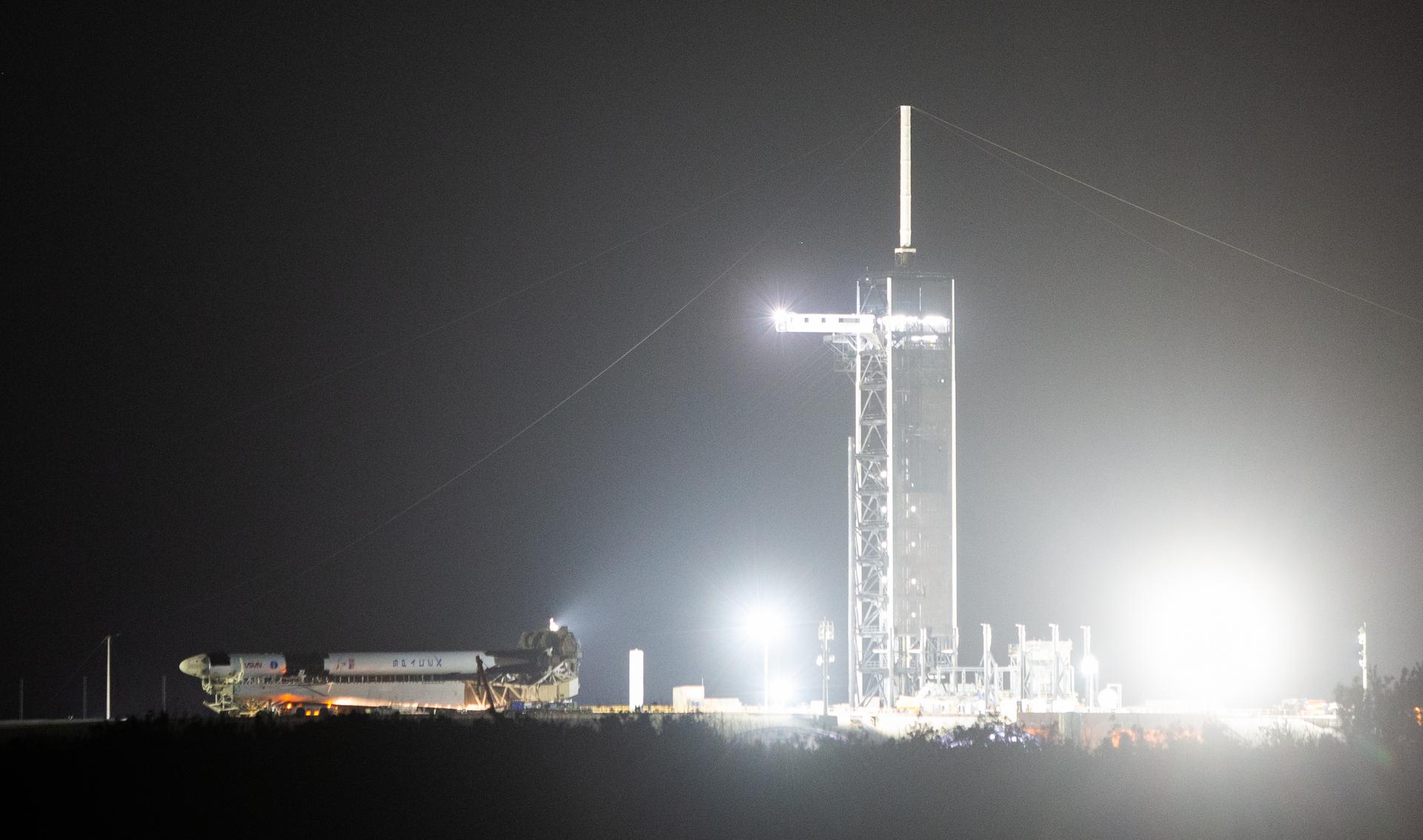 Falcon 9 and Crew Dragon rolling out to Pad 39A for Crew-6