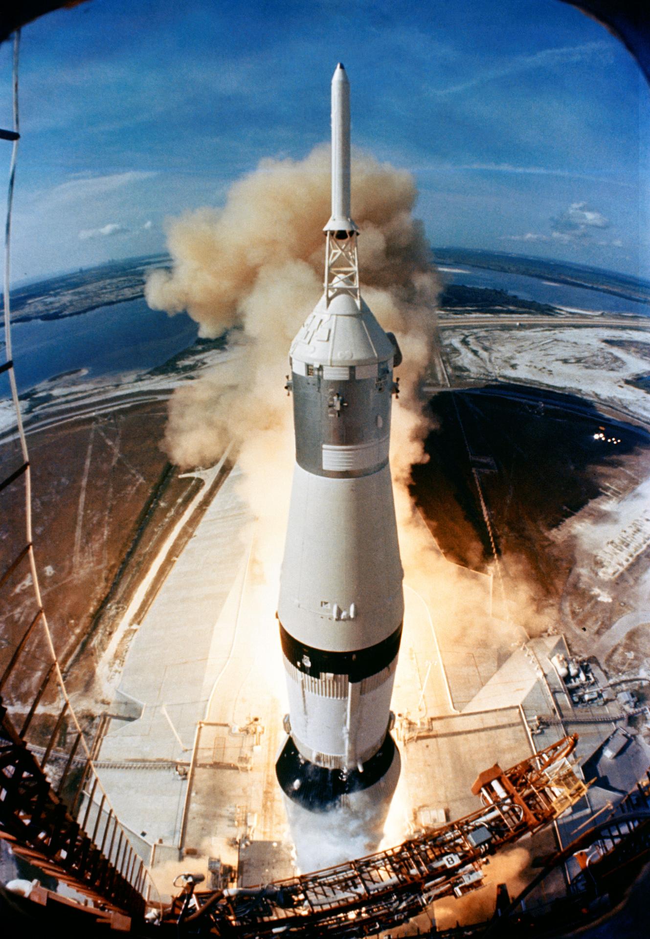 Apollo 11 lifts off on 16 July 1969 — thirteen days after the N-1's catastrophic pad explosion (NASA)