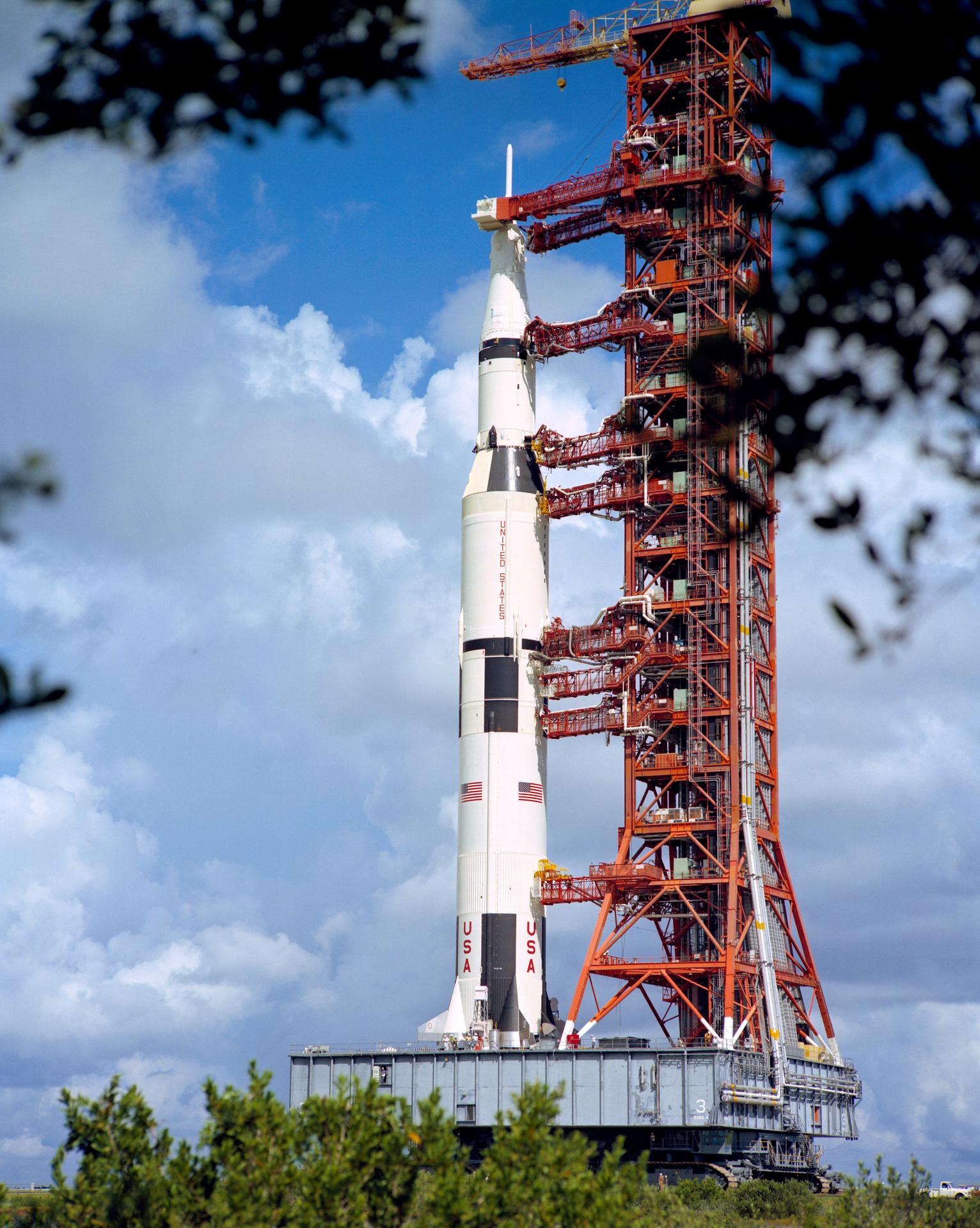 Apollo 17 Saturn V rolling out to the launch pad