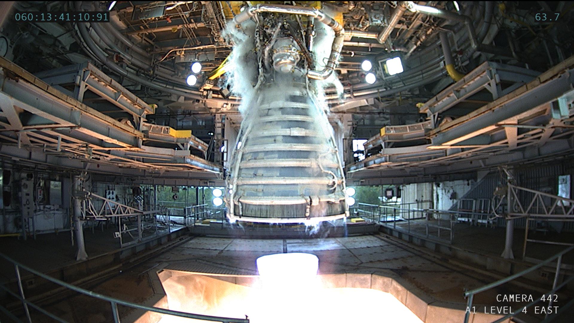 RS-25 engine certification test at NASA's Stennis Space Center