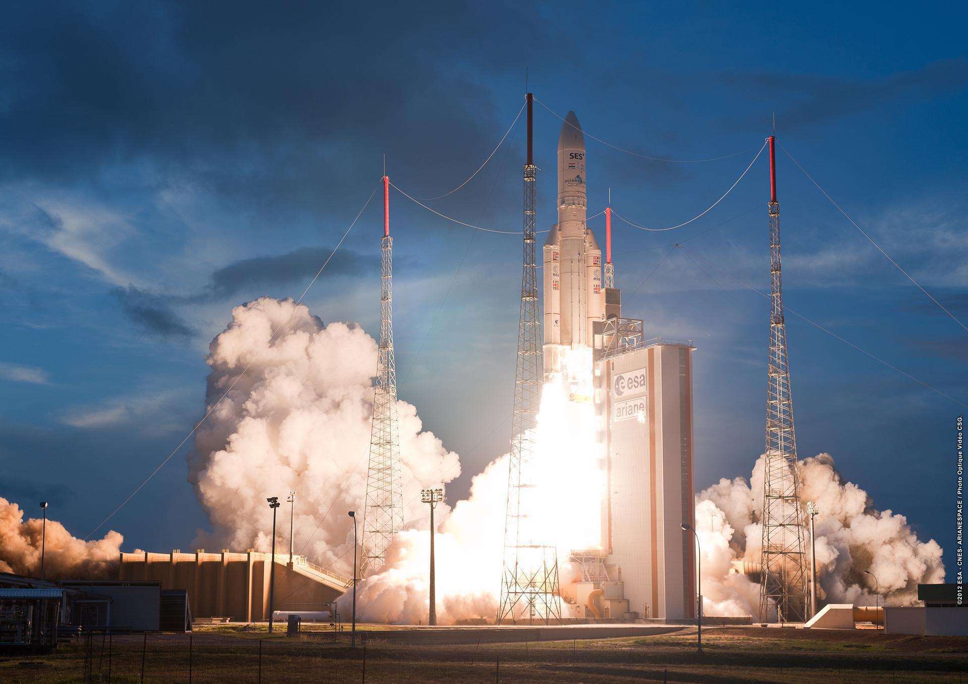 Ariane 5 ECA lifting off from the Guiana Space Centre