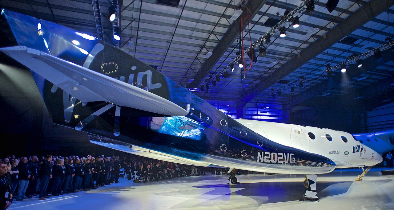 Figure 1: Virgin Galactic's SpaceShipTwo 'VSS Unity' at its rollout event in Mojave (CC BY-SA 3.0)